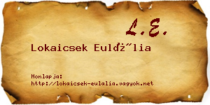 Lokaicsek Eulália névjegykártya